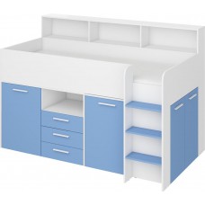 Divstāvu gulta NEO L/P labā puse, Balts/Zils
